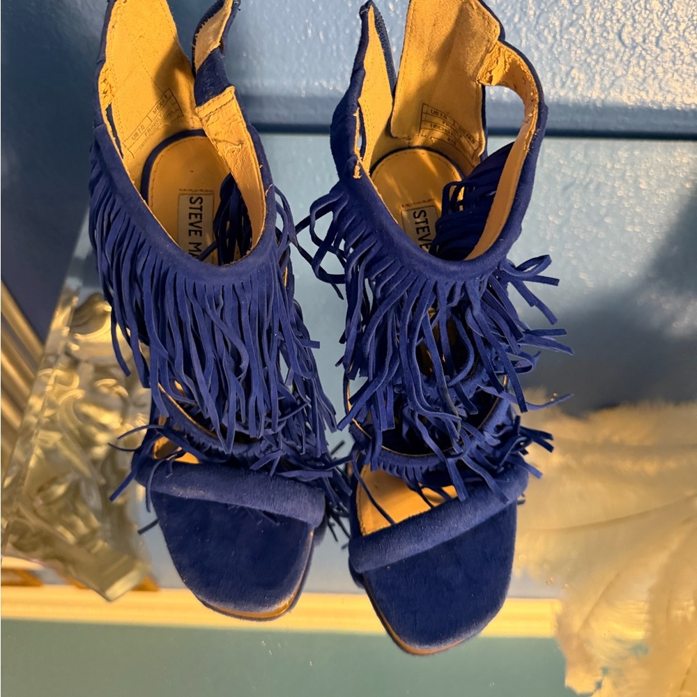 Steve Madden Royal Blue Fringe Heels